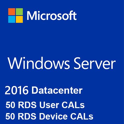 Microsoft Windows Server 2016 Datacenter + 50 RDS User & Device CALs